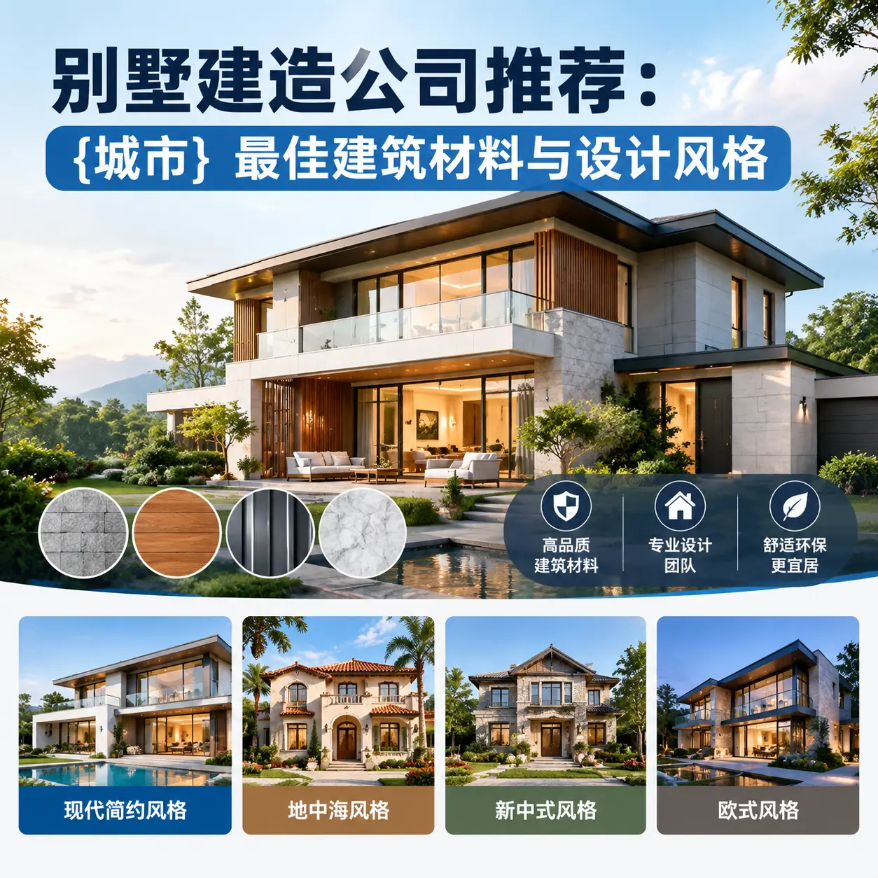别墅建造公司推荐： 修文 最佳建筑材料与设计风格
